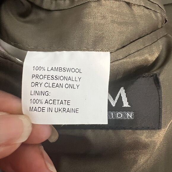 Vtg RBM Mens Size 42L Brown Lambswool Blazer Suit Jacket Sport Coat - Picture 8 of 12